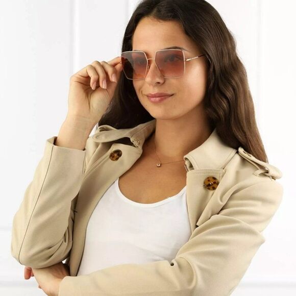 NEW Burberry BE3133 DAPHNE 133713 Gold Pink Gradient Square Women Sunglasses main image 9